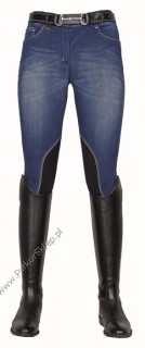 Bryczesy dzieciĂŞce/mÂłodzieÂżowe - Summer Denim - Lej kolanowy ALOS - HKM Basics